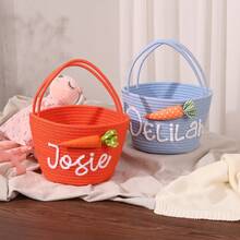 1pc Customized Gift Basket, Suitable For Valentine's Day Party/Wedding/Gift Basket/Souvenir Basket, Handmade Name Text Gift Basket, Holiday Gift Basket For New Year/Easter/Children's Day/Mother's Day/Father's Day/Anniversary, White/Pink/Blue Customized, Suitable For Men And Women, Can Be Used For Holiday Gifts/Toys/Cosmetics, Gift Display And Storage/Daily Storage, Can Be Used For Gift Packaging, Home Storage, Suitable For Bedroom/Living Room/Game Room/Toy Room/Car Portable Storage Organization - Multicolor - View 7