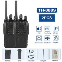 Baofeng 2 件宝峰 TH-888S PMR 手持双向无线电，业余便携式对讲机，适合徒步旅行、骑自行车、露营