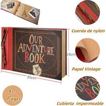 Álbum de Fotos de Librero de 80 Páginas Hecho a Mano de Bricolaje Expandible, Album de Recortes Creativo DIY, Libro de Recuerdos de Viajes con Pegatinas, Marcadores, Cinta y Caja de Regalo,36710611 - Multicolor - Ver 6