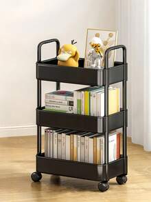 1pc Small Trolley Storage Rack, Multi-Tier Mobile Bathroom Organizer Shelf - Multicolor - View 11