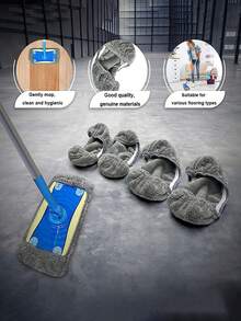 10pcs Soft, Reusable Indoor Dust Cleaning Slippers With Elastic Band - Easy Floor Cleaning Mop Head Attachment - Multicolor - View 5