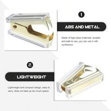 XISH Uonlytech Quitagrapas de Alta Resistencia Sacagrapas Transparente de Escritorio Extractor Grapas Multiusos Diseño Ergonómico para Oficina y Escuela - Dorado - Ver 3