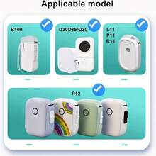 4 Rolls (160 Labels/Roll) For Phomemo D30/D35/D110/B100/Q30 Thermal Label Printer - & Tear-Resistant White Direct Thermal Paper, Compatible With Label Maker For Address, File, Storage Labels, No Ink/Toner Required, Ideal Gift - Multicolor - View 5
