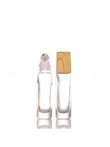 Chai lăn 5ml & 10ml bằng thủy tinh mờ, nắp vân gỗ, dùng đựng mỹ phẩm, tinh dầu, nước hoa, đồ du lịch, bán chạy giá rẻ. - Màu Khaki - Xem 10