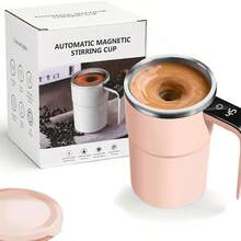 自动搅拌杯，电动便携咖啡杯，3种颜色可选，防漏设计，液晶屏温度显示，无需加热，可搅拌液体，适用于办公室、厨房、旅行、牛奶和可可等饮品，经久耐用，USB便携式充电，ABS材质，是理想的居家或办公节日礼物，无需加热，搅拌杯 - 彩色 - 查看 13