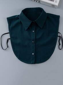 1pc Chiffon Turtleneck Sweater, Multi-Color (Black, White, Red, Yellow, Blue, Green),Festival,Travel - Pointed Collar Fake Collar - View 14