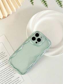 Cream Textured Wavy Edge Solid Color Shockproof Phone Case Compatible With IPhone 16/11/16pro/16plus/16promax/16e/15Promax/13/14/12/XS/XR/7G/8P, Compatible With Samsung Galaxy S25/S25PLUS/S25 Ultra/A16/A36/A26/A56/A50/A12/A32/A52/A72/A51/A21S/A13/A14/S24/S24PLUS/S24Ultra,S22/A52/A53/A54/A55S23/, Compatible With Xiaomi 11/12Pro/12/12X/13Pro/14Pro/15Pro/, Compatible With  10/9/Note9/12c/Note11pro/Note8Pro Waterproof Anti-Fall Scratch Resistant - 款式3(1pc) - 查看 6