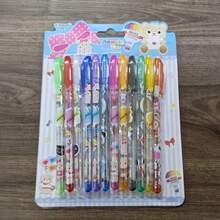 12 PIEZAS DE PLUMAS DE GEL ESCOLAR- PLUMAS DE BRILLOS - MIXTO - Ver 2