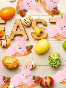 50 piezas Envoltorios para Chupetes de Pascua, Soportes para Chupetes, Tarjetas Decorativas de Caramelos con Conejo, Tarjetas de Chupetes con Conejo, Tarjetas de Caramelos con Conejito Rosado Lindo DIY, Tarjetas de Regalo con Dibujos Animados de Conejo, Tarjetas Decorativas de Glaseado con Conejo, Adecuado para Decoraciones de Fiestas, Regalos Festivos, Regalos de Pascua - Multicolor - Ver 4