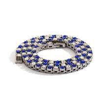 时尚嘻哈彩色网球链项链，适合男士日常佩戴、派对、街头说唱配饰