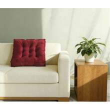 Seat Cushion Made Of Dutch Fleece, 60 X 60 Cm, 10 Cm Wide, Available In Various Colors – A Comfortable Choice. Large, Square Cushion, Ideal For Sofas, Armchairs, And Bay Windows. Filled With Cotton (T-60), This Floor Cushion Made Of Dutch Fleece Is Suitable For Tatami Mats In The Living Room And Offers Excellent Seating Comfort, Even For Extended Periods. - 紅色 - 查看 2