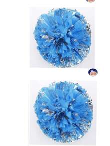 2pcs Football/Basketball Cheerleader Pom Poms, Metal Series Sports Team Activity, Dancing Performance Props, Square Dance Game Props, Dancing And Fan Cheering Props, Suitable For Outdoor Sports Team Performances