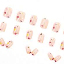 Fresh, Gentle, And Cute Floral Inspired Nail Art, Beautiful And Fairy-Like, Short And Delicate Student-Style Nail Art. - Multicolor - Ver 3