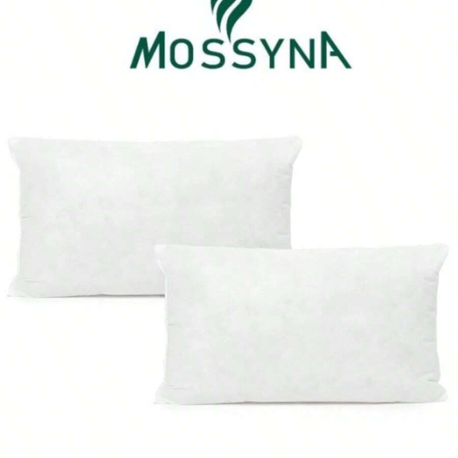 2-Piece 30x50 Cm Silicone Fiber Filled Pillow Set – 100% Cotton Fabric Cover – Soft, Breathable & Supportive Cushion Inserts – Durable, Hygienic Filling – Ideal For Home & Decorative Use – Made In Turkey - 白色 - 查看 1