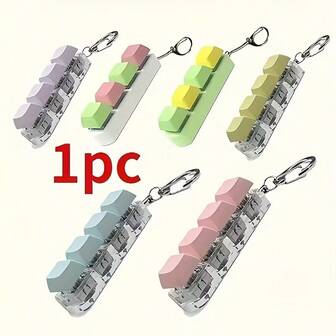 1 st. stressavlastande nyckelring, trendig tangentbordsmössa - nyhet skrivbordstillbehör, stressavlastning, tillverkad av PVC/akryl/metall, med pärlor och konstpärlkant, karbinlås, perfekt att hänga på handväskor och ryggsäckar