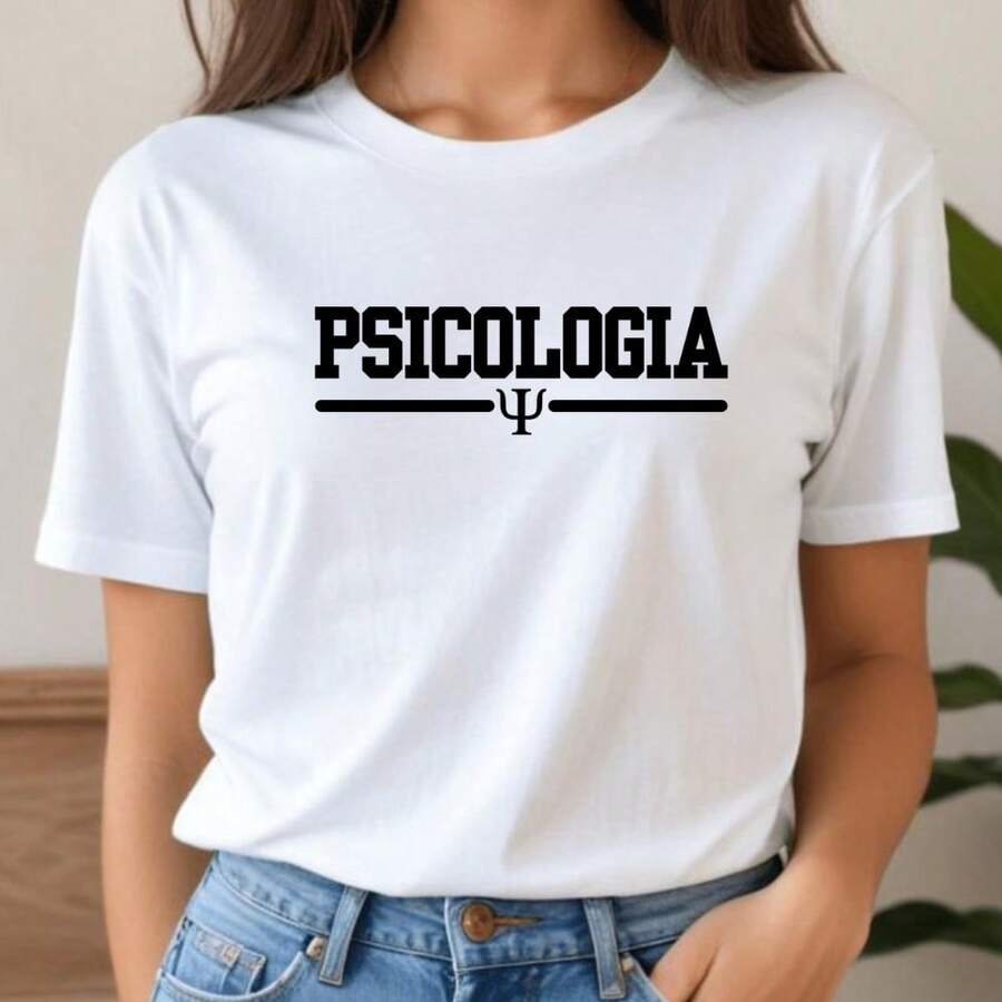 Psychology T-Shirt, Course/College/Profession/Psychologist, 100% Cotton - White - View 1