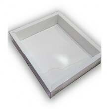 Gift Box Kit With Rim 23x19x5cm Kraft And Duplex Box With Transparent Acetate Window Crystal Packaging - Blanco - Ver 4