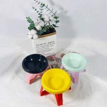 高级防倾倒双碗猫咪饮水器（3个装）| 多巴胺风格高架喂食器，带托盘和颈部支撑，适用于犬猫