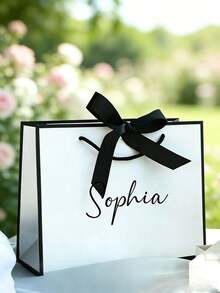 Customized Wedding Gift Bags, Customized Bride & Bridesmaid Gift Boxes, Wedding Party, Customized Birthday Gift Bags, Wedding Gift Bags, Bridesmaid Gift Bags, Engagement Gift Bags, Party Gift Bags, Ribbon Tied Gift Bags, Graduation Gift Bags, "I Love You" Printed Gift Bags, Made Of Paper, Lightweight And Foldable, Suitable For Shopping, Great For Girlfriend - Multicolor - View 3