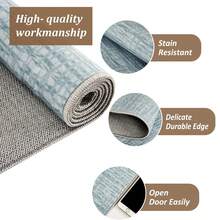 Solid Color Minimalist Area Rugs For Living Room, Low Pile Washable Rug, Soft Floor Carpet For Bedroom Home Office Decor - 淺藍色 - 查看 7