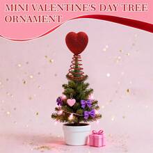 Valentines Heart Tree Topper With Spring Tree Top Ornaments For Home Wedding Holiday Party - 紅色 - 查看 1