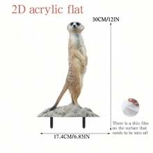 1 Peça Jardim Moderno de Furão, Decoração de Natal ao Ar Livre Tema Animal em Acrílico Plástico, Estátua Decorativa Autônoma para Chão, Sem Bateria Necessária - Multicolorido - Visão 6