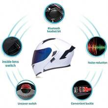BMX HelmetMotorbike Modular Hel-Met Full Face Flip Up Motorcycle Hel-Met Dot Approved Lightweight Ventilation Design with Double Visor For Adult Men and Women - A1 - Ver 3
