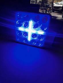 Par De Faros Cuadrados 33 Leds Aro De Luz Cruz Ip67 12-24v FAL66B - Azul - Ver 4