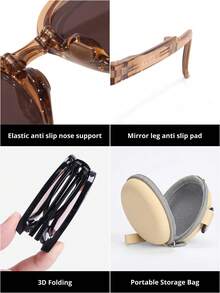 CAMEL CROWN 女士户外偏光可折叠防紫外线眼镜 - 冰椰棕 - 查看 3