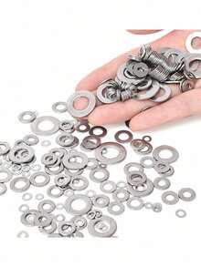 180pcs Stainless Steel Gasket Box, 304 Stainless Steel Flat Washer Combination Screw Washer - Multicolor - View 2