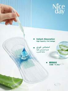 Niceday 20片/1包，40片/2包，60片/3包，80片/4包，100片/5包，120片/6包，155毫米超薄芦荟薄荷香型卫生巾，蕴含芦荟成分，去除私处异味，清凉舒爽，不痒，超薄透气经期护理垫