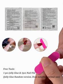 24pcs Medium Size Coffin Shaped Press-On Nails, Instantly Elevate Your Look! Elegant Y2K Style, Black & Pink Contrast Heart Pattern, Cute 3D Bow, Fashionable Retro Classic, Black French Glitter, Silver Sequin Heart Pearl Rhinestone Stripes, Full Cover Fake Nail Stickers, Suitable For Women And Girls. Includes 1 Adhesive Sticker Sheet And 1 Mini Gel Sticker. Random Assortment. - Multicolor - View 4