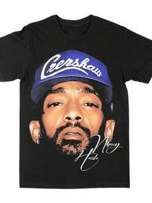 Nipsey Crenshaw Graphic Tee Summer Luxury Brand Cotton Men'S And Women'S T-Shirts Short Sleeves - màu đen - Xem 1