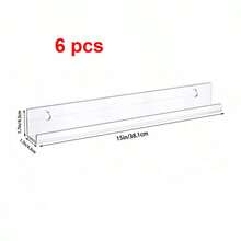 8pcs Transparent Acrylic Wall Mount LP Record Display Rack, Acrylic Black Vinyl Record Holder With Installation Hardware, Nail Polish Storage Organizer, Showcase Your Favorite LP Records - Transparent - View 14