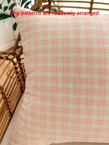 1pc 100% Cotton Decorative Pillow Cover With Invisible Zipper, No Filling, Suitable For Living Room, Dining Room And Bedroom Decor, Linen-Like Texture, Minimalist Style