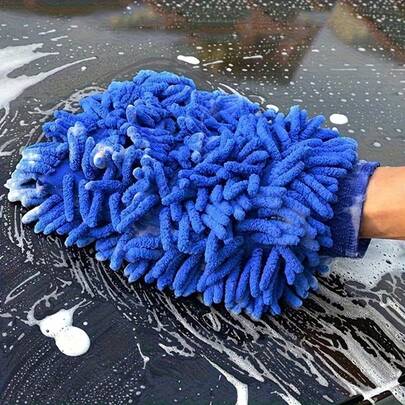 1/3/5pcs Coral Fleece Car Washing Gloves, Soft And Absorbent For Removing Dust And Cleaning Wipers, Won't Scratch Car Interior And Exterior, Reusable And Washable Design, Ideal For Drivers And DIY Car Care Enthusiasts