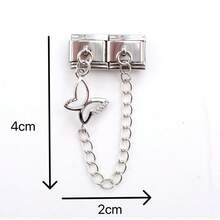 1pc Elegant Italian Style Modular Bracelet Charm Series Tail Chain Hook Series Personalized Assembly Chain, Bow, Rhinestone, Crown, Five-Petal Flower/Five-Leaf Clover, Geometric Pattern Shapes, Valentine's Day Gift Suitable For Handmade DIY Jewelry Charm Jewelry Making Bracelet (Tools Included) - Multicolor - View 20