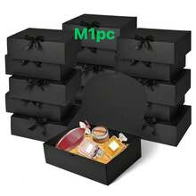 1-5个/10个装黑色带盖礼盒，伴郎邀请礼盒，带丝带的豪华黑色礼盒，婚礼礼盒，生日礼盒，派对礼盒，伴娘礼盒，毕业礼物，情人节礼盒 - 彩色 - 查看 11