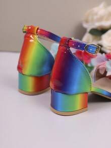 Giày sandal hoa cầu vồng mùa hè lấp lánh cho bé gái, giày công chúa thời trang, gót dày chống trơn trượt, thoải mái và đa năng, khuyến mãi giày trẻ em - Nhiều màu - Xem 7