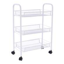 Carrito organizador de metal blanco 12137 DECO HOGAR - Blanco - Ver 2