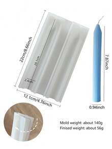 5 件套硅胶模具套装，适用于长蜡烛、雏菊、玫瑰、铃兰、郁金香和雪花浮雕蜡烛棒、DIY 家居装饰、书桌、卧室、门厅装饰品 - 白色 - 查看 19