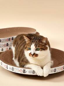 PETSIN 2-i-1 kattskrapbräda och säng, skyddar soffan från kattrepor, stor oval form Valphåll valphåll kattleksaker Kattskrapstolpe