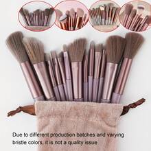 33/20/13/12pcs Brown Makeup Brush Set, Makeup Tool Kit: Includes 13pcs Brown Makeup Brushes, Powder Puff And Makeup Sponges. Different Types Of Brushes Can Achieve Precise Makeup. Daily Makeup Set, Travel Makeup Set, Includes Makeup Brushes, Sponges, Headband And Makeup Bag - Essential Cosmetic Set. Designed For Women, Convenient For Travel, Also A Practical Makeup Accessory. Great Valentine's Day Gift. - Multicolor - View 11