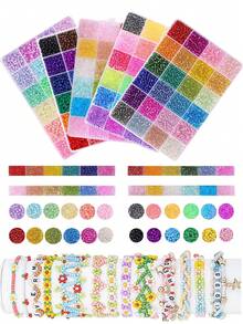 Bộ hạt cườm 4mm, hạt cườm dùng làm trang sức, vòng tay, dây chuyền, bông tai tự làm, quà tặng tình bạn, hạt thủ công. - Bộ hạt gạo - Xem 12