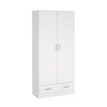 Well Home Duero Wardrobe With 2 Doors And 1 Drawer In White, 79.4x35.7x170.4cm - Multicolor - View 2