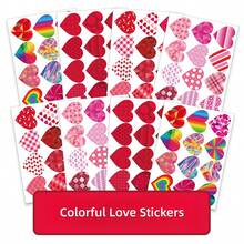 Valentine's Day Heart Sealing Stickers, Gift Packaging Box Labels, Valentine's Day Party Cake Decorative Stickers, Heart Envelope Sealing Stickers, Suitable For Valentine's Day, Parties, Mother's Day - Multicolor - View 5