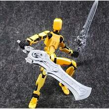 T13 Posable Action Figure Unassembled, Multi-Color Titan 13 Posable Action Figure Set With Laser Sword, 3D Printed T13 Lucky Robot Model Nova 13 Posable Action Figure, T13 Posable Action Figure (DIY Small Gift) - Multicolor - View 9