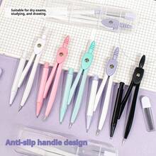 3件套透明塑料几何圆规和直尺套装 - 绘图工具套装，适用于学校和美术项目，学习用品，返校必备品