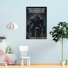 1pc Inspirational Fitness Muscle Man Canvas Posters - Modern Wall Arts For Bedroom, Living Room, And Corridor - Ideal Winter Gift - Multicolor - View 6