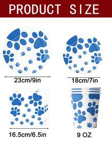 10/20pcs Dog Themed Party Tableware Set, Disposable Dinnerware Set, Dining Table Decor, Birthday Decor, Picnic Supplies, Scene Decor, Party Atmosphere Props, Holiday Supplies, Party Decorations - Multicolor - View 4